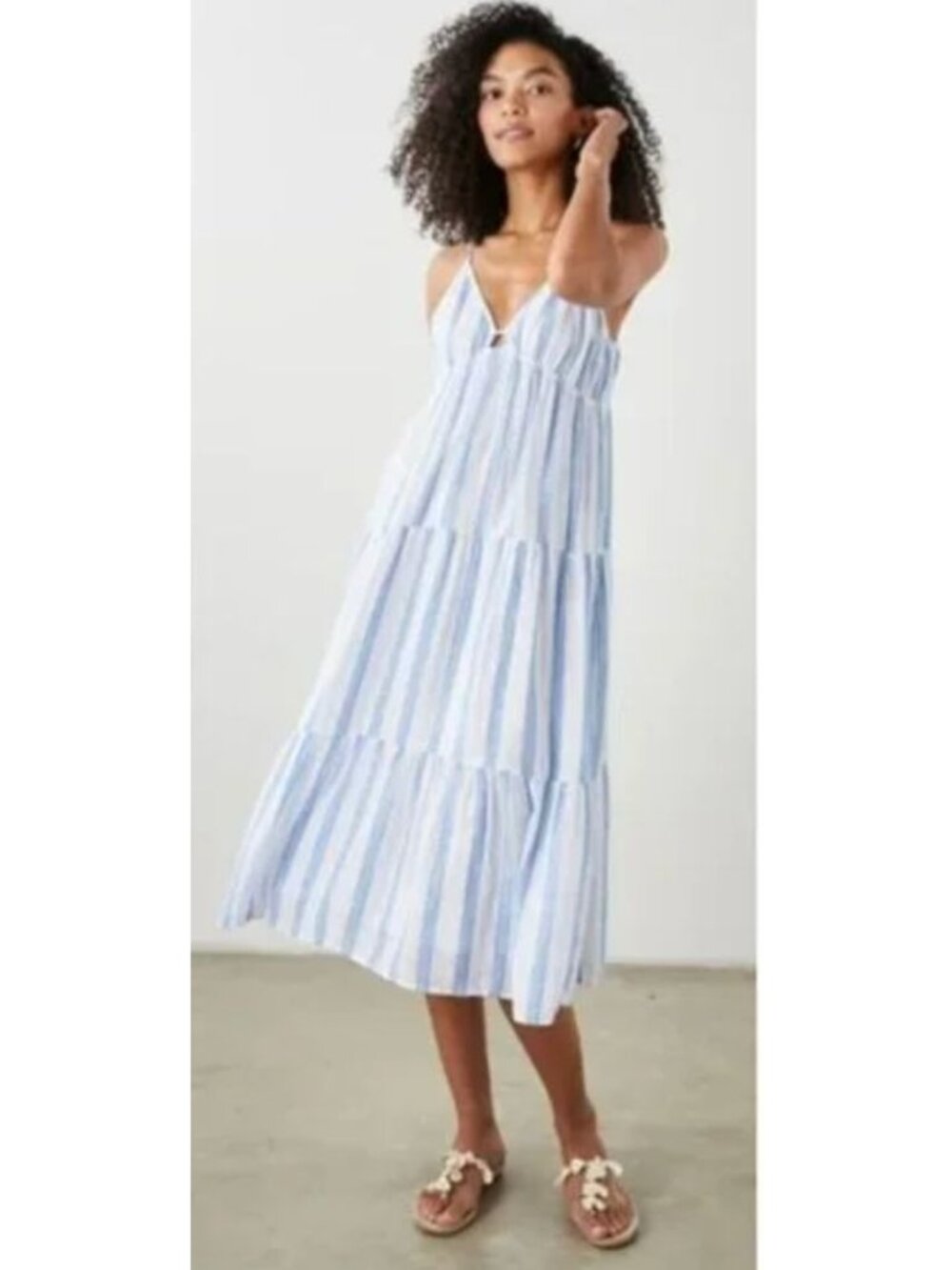 Rails Avril Gibson Stripe Maxi Dress In Eco-Friendly Fabric, Blue & White, Size